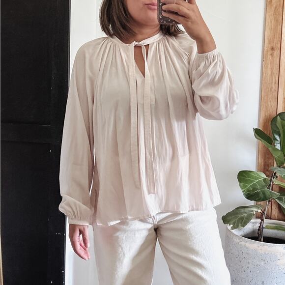 ALC tie Front Flowy Blush Pink Blouse. Size 0 - Picture 8 of 10